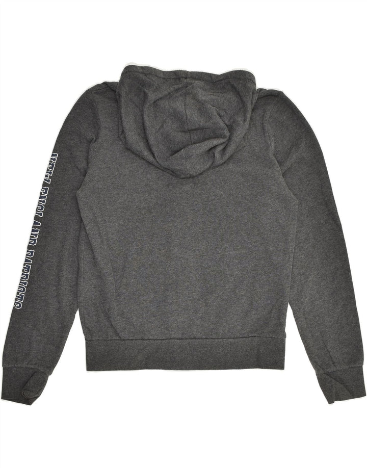 NFL Womens Zip Hoodie Sweater UK 12 Medium Grey Cotton | Vintage NFL | Thrift | Second-Hand NFL | Used Clothing | Messina Hembry 