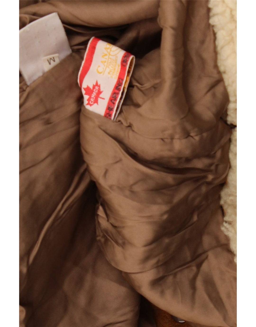 Vintage Dame Oversized Shearling Coat UK 14 Medium Beige