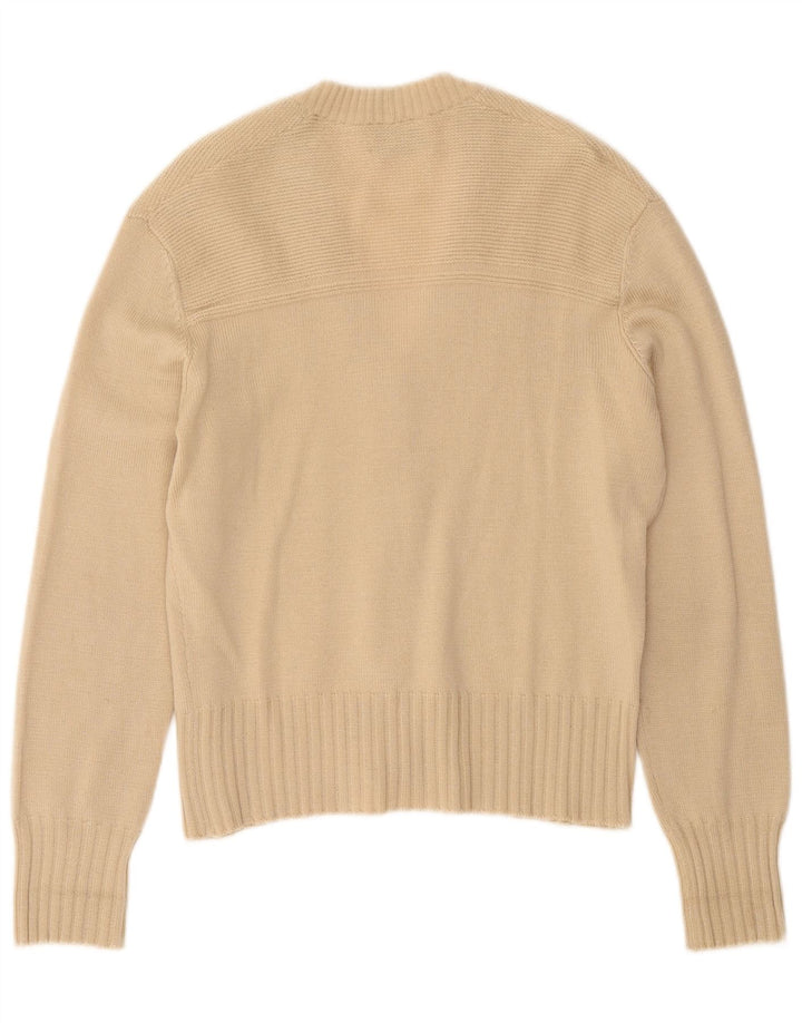 Luisa Spagnoli Dame Cardigan Sweater UK 12 Medium Beige Uld