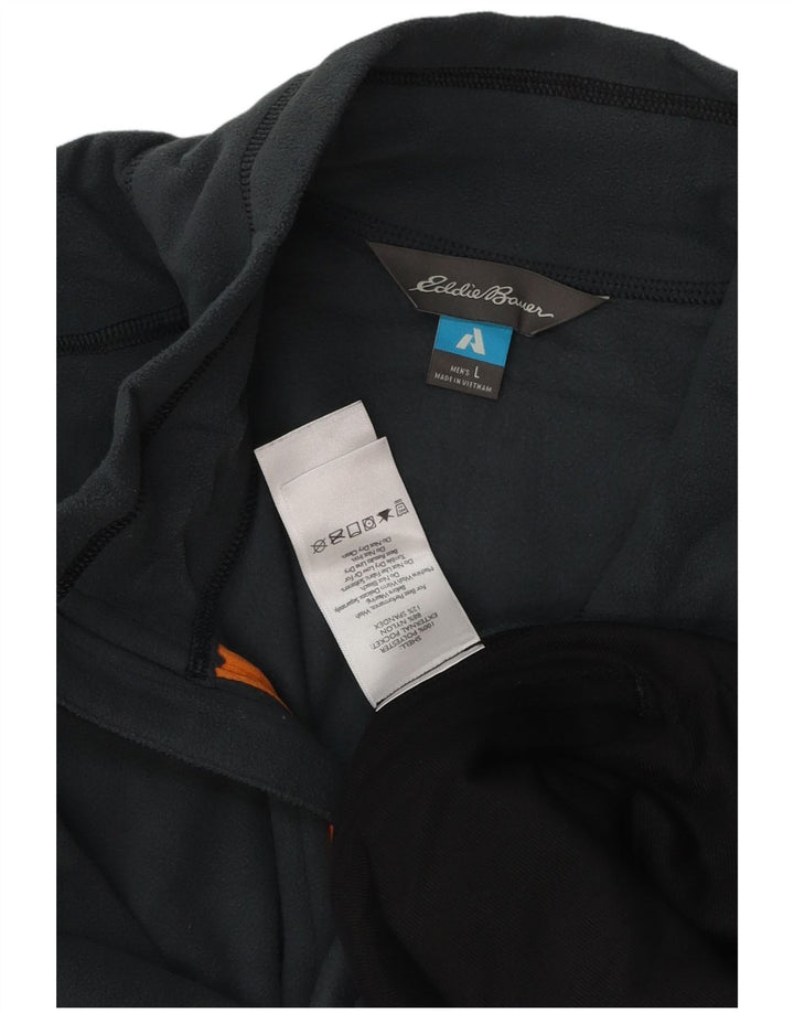 EDDIE BAUER Fleecejakke til mænd UK 40 Large Blue Colourblock Nylon