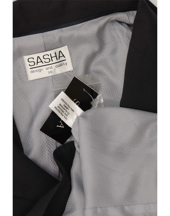 Sasha Dame 2 Button Blazer Jacket UK 20 2XL Grå Polyester