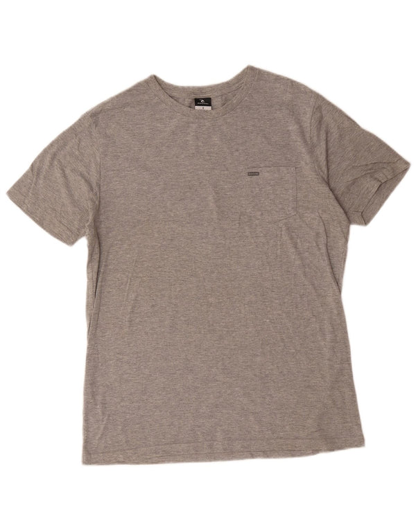 Rip Curl Mens T-Shirt Top Small Grey Flecked Cotton
