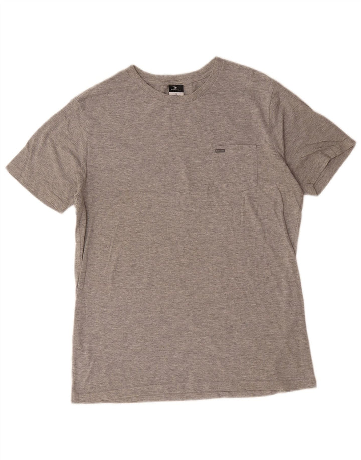 Rip Curl Herre T-Shirt Top Lille grå Flecked Bomuld