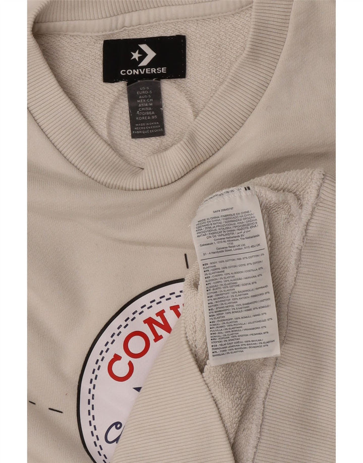 Converse Herre Chuck Taylor Grafisk Sweatshirt Jumper Medium Beige Bomuld