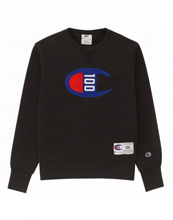 Champion Womens Grafisk Oversized Sweatshirt Jumper UK 10 Small Black
