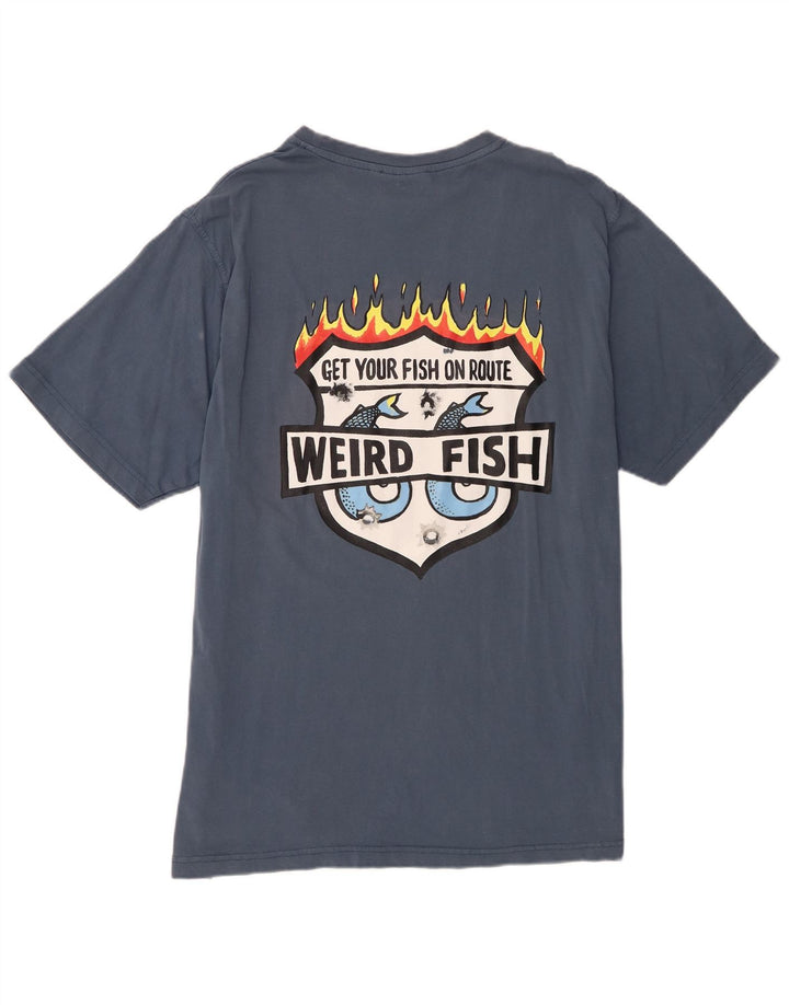Weird Fish Herre Grafisk T-Shirt Top XL Blå Bomuld