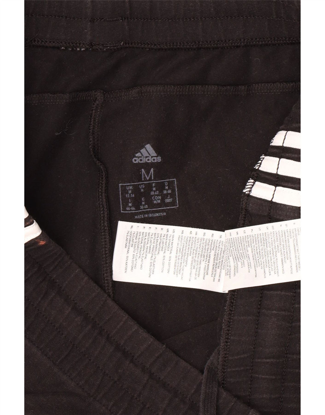 ADIDAS sportsshorts til kvinder UK 12/14 medium sort bomuld