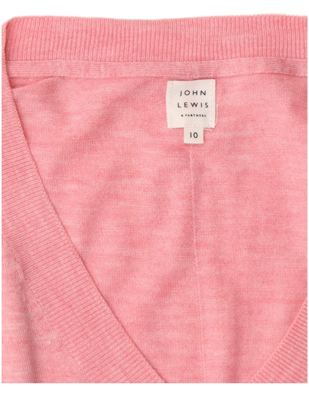JOHN LEWIS Womens Oversized V-Neck Jumper Sweater UK 10 Small  Pink