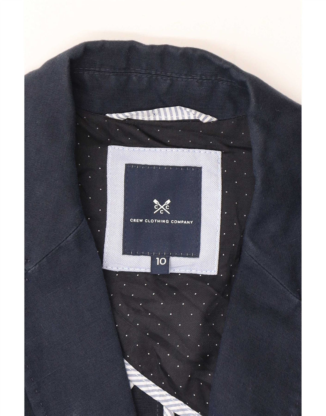 Crew Clothing Dame 2-knaps blazerjakke UK 10 Small Navy Blue Linen