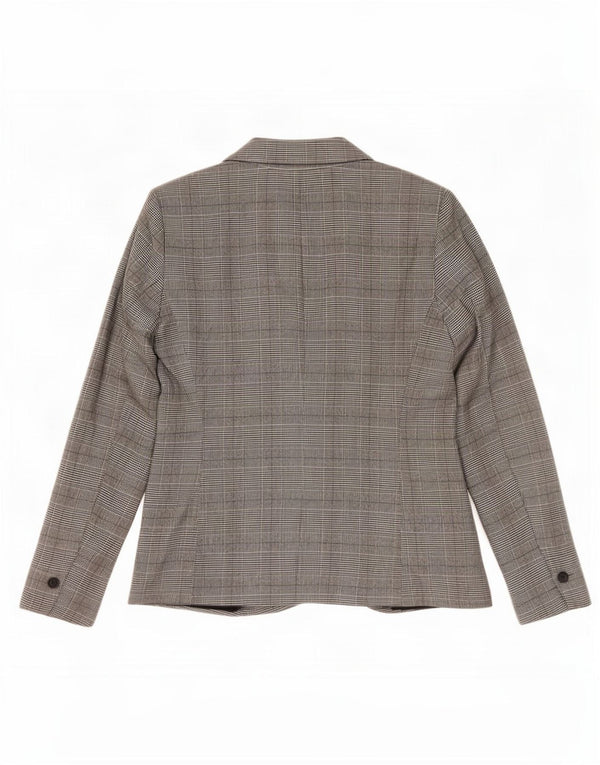 Zara Dame 1-knaps blazerjakke EU 38 Small Grey Houndstooth