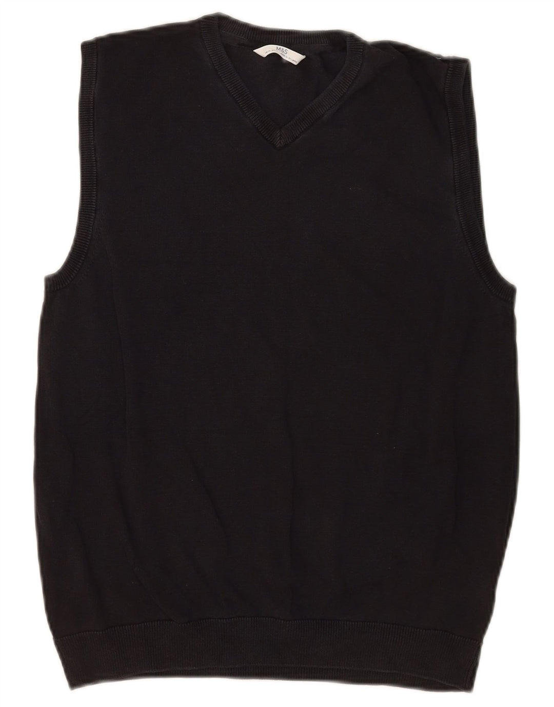 Marks & Spencer Boys Vest Tank Top 14-15 År Sort Bomuld
