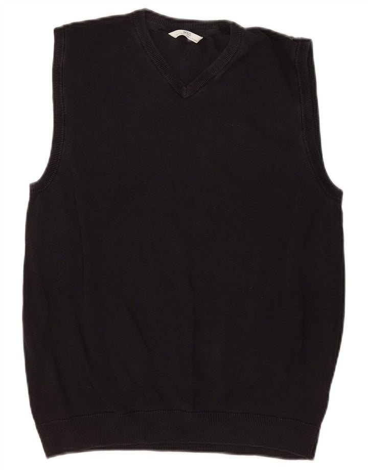 Marks & Spencer Boys Vest Tank Top 14-15 År Sort Bomuld