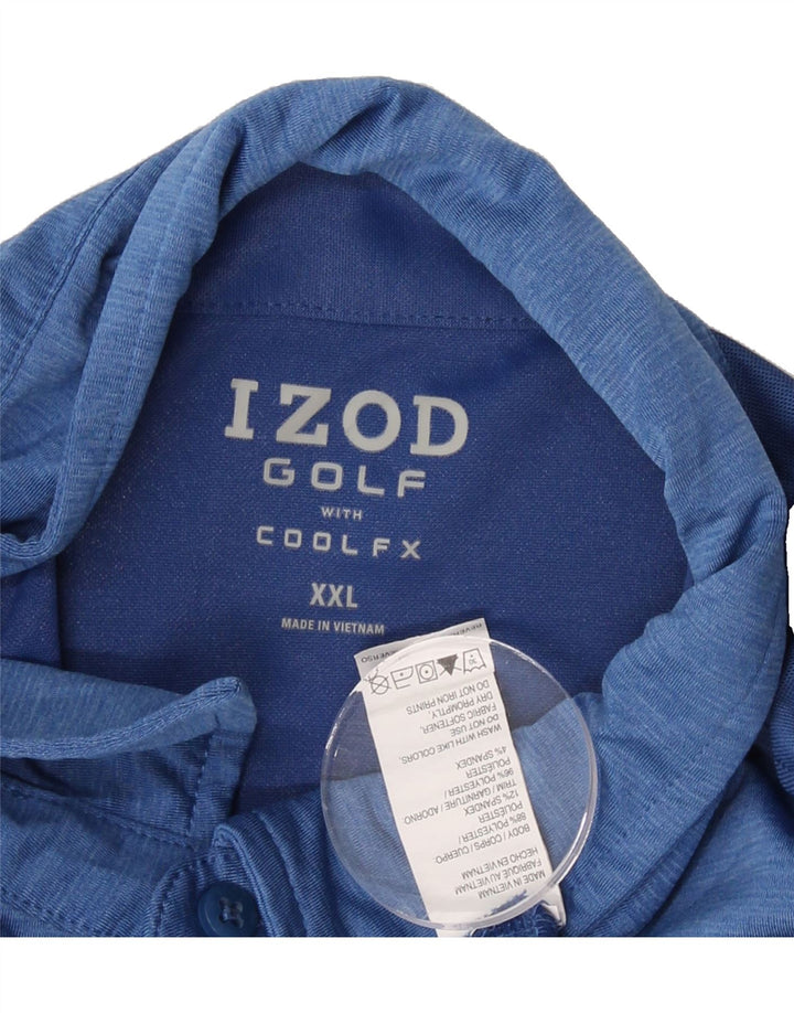 IZOD Mens Golf Polo Shirt 2XL Blue Colourblock Polyester Vintage Izod and Second-Hand Izod from Messina Hembry 
