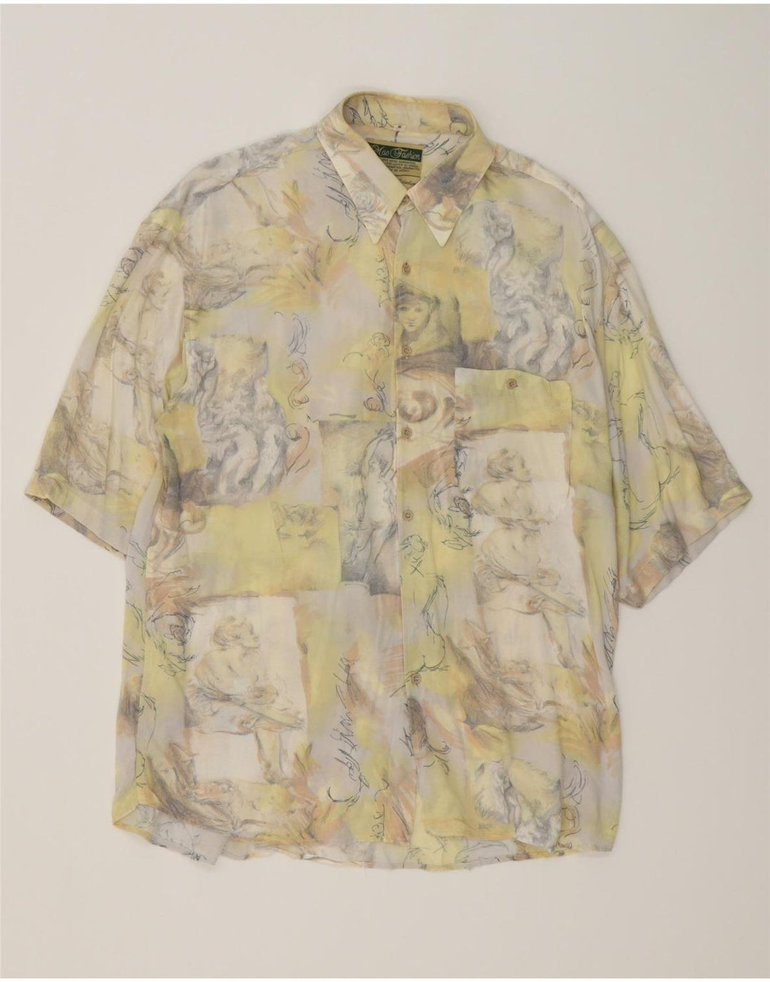 MAC FASHION Kortærmet skjorte til mænd Medium Flerfarvet Patchwork Viscose