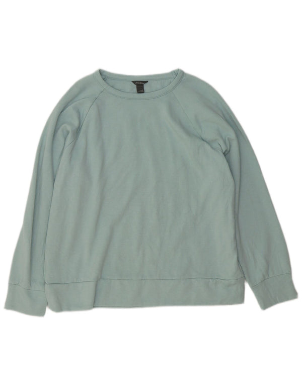 Eddie Bauer Dame Sweatshirt Jumper UK 16 Large Blue Polyester
