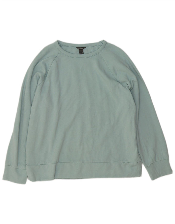 Eddie Bauer Dame Sweatshirt Jumper UK 16 Large Blue Polyester