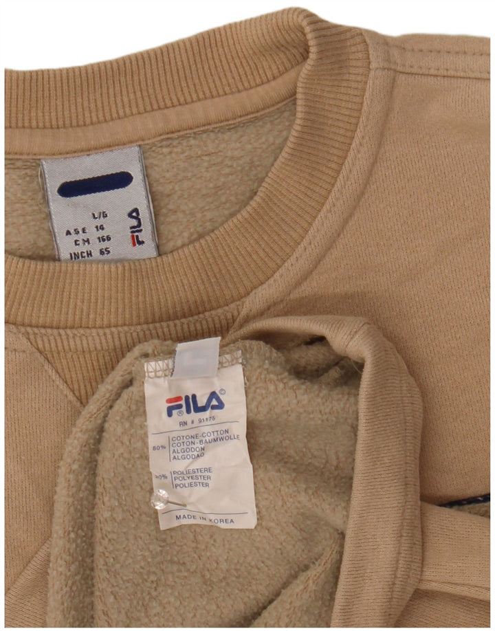 Fila Boys Graphic Sweatshirt Jumper 13-14 år Stor Beige Colourblock