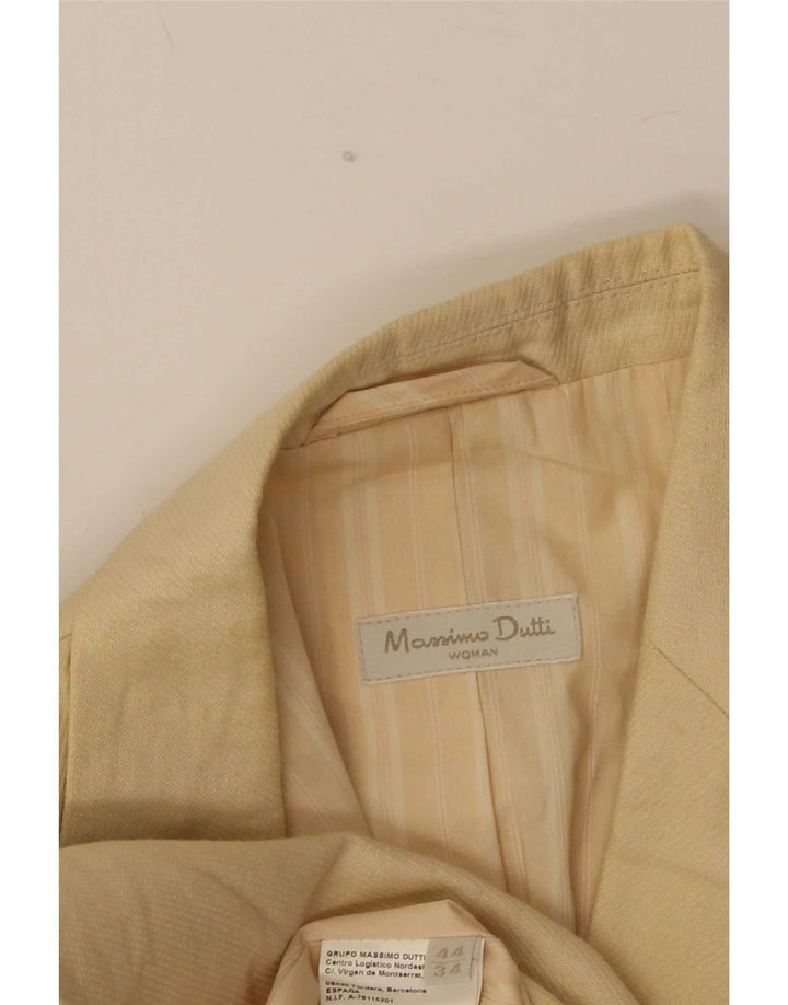 Massimo Dutti Dame 1 Knap Blazer Jakke EU 44 XL Beige Linen