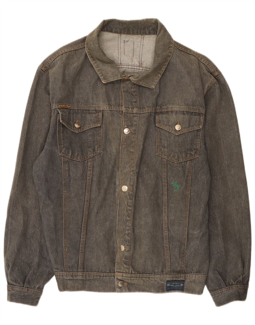 Vintage Herre denimjakke UK 40 Stor Grå Bomuld
