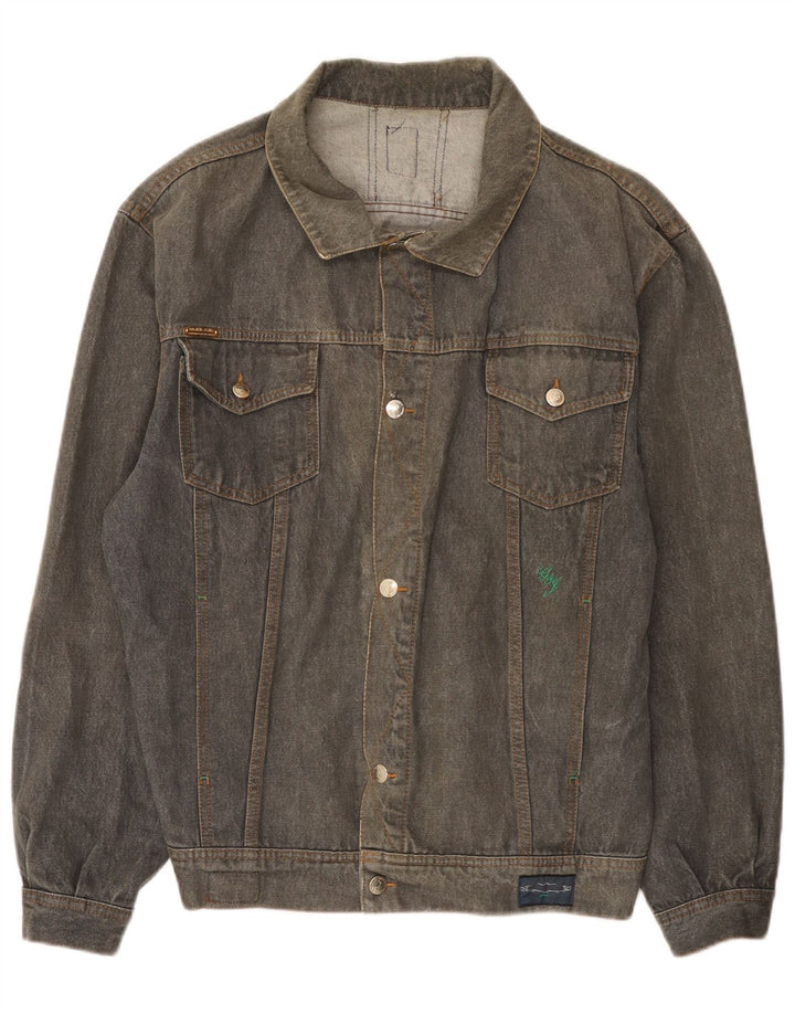 Vintage Herre denimjakke UK 40 Stor Grå Bomuld