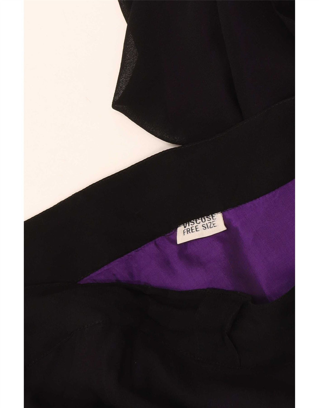 Vintage slå-om nederdel til kvinder One Size W48 sort viskose