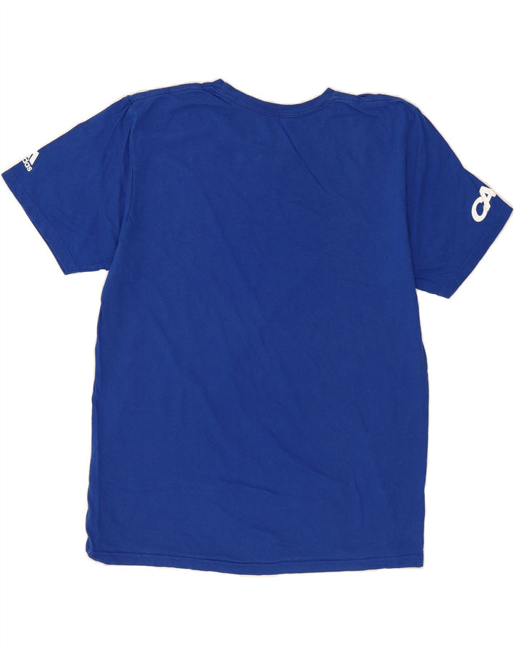 ADIDAS Mens Delaware Graphic T-Shirt Top Large Blue Cotton Vintage Adidas and Second-Hand Adidas from Messina Hembry 