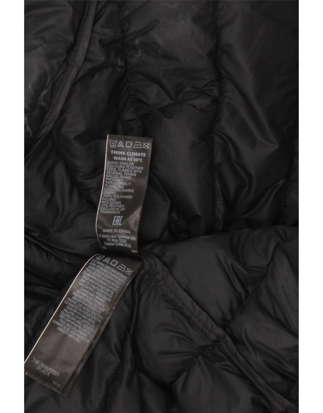Marks & Spencer Dame Polstret Gilet UK 20 2XL Sort Polyamid
