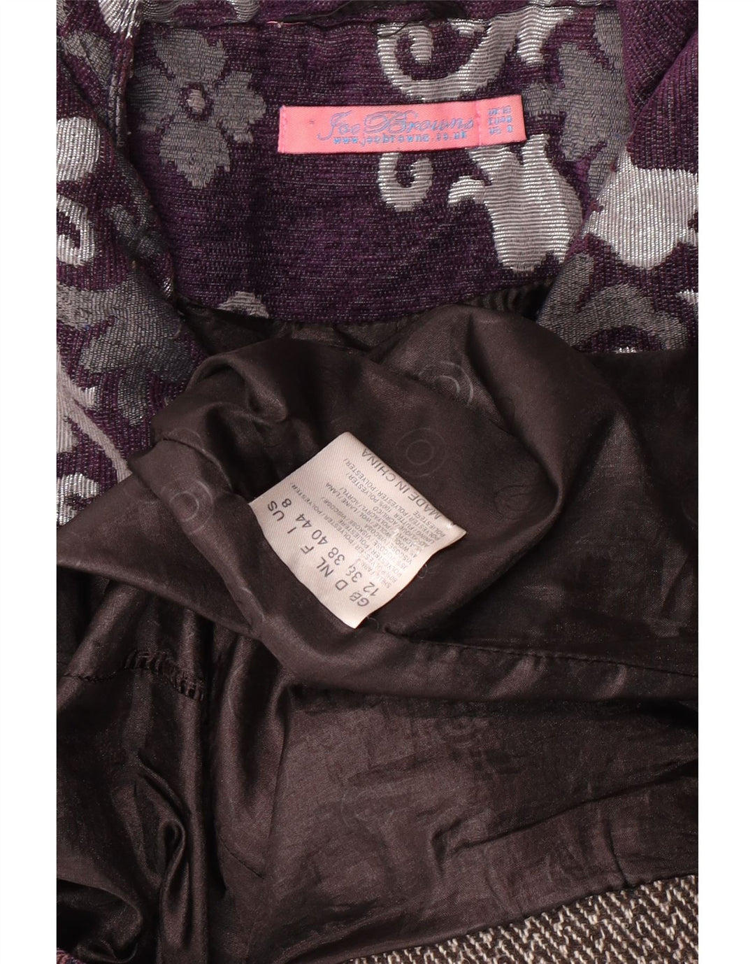JOE BROWNS Dameoverfrakke UK 12 Medium Purple Floral Classic