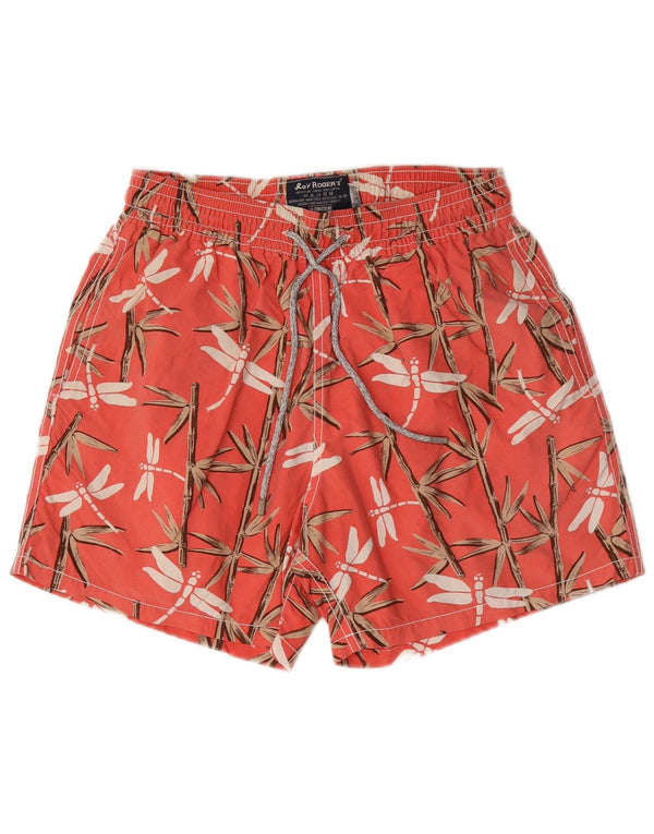 Roy Rogers Badeshorts til mænd Medium rød blomstret nylon