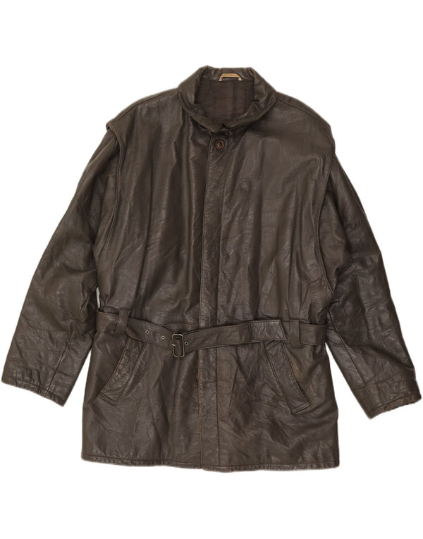 PICCINI Herre Læderjakke IT 54 2XL Brunt Læder