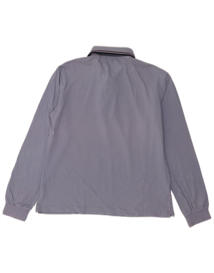 FRED PERRY Langærmet poloshirt til mænd mellemblå bomuld