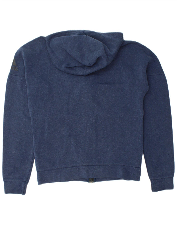 Adidas Hættetrøje med lynlås til mænd Small Navy Blue Flecked