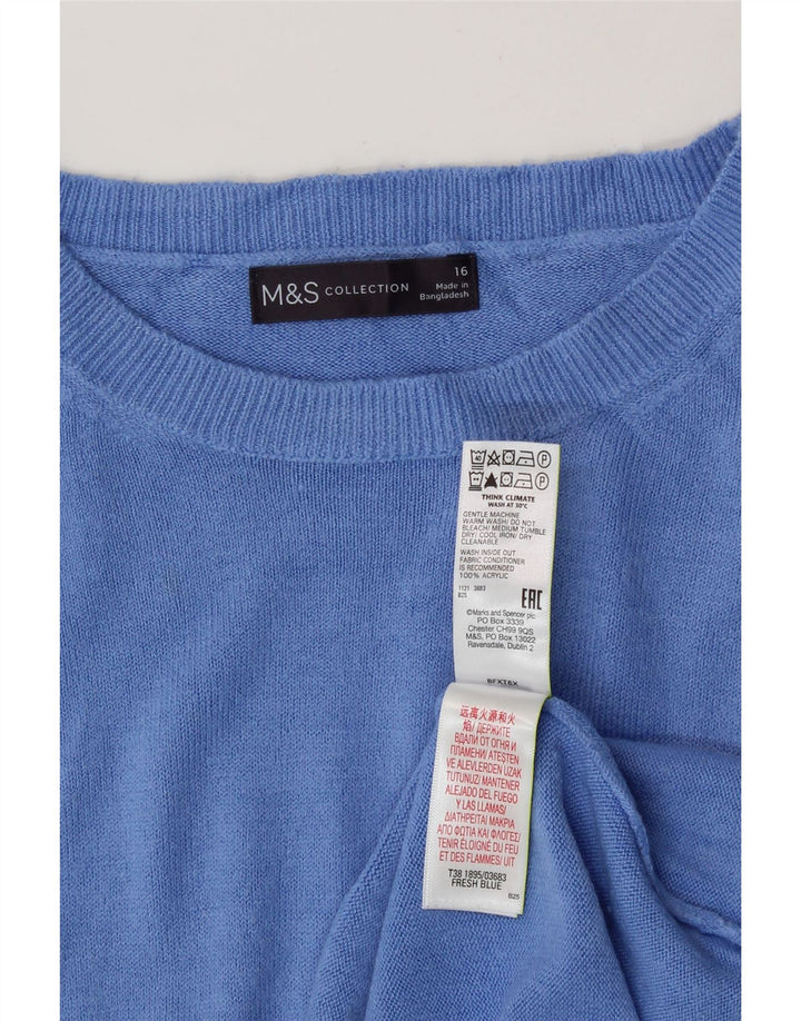 MARKS & SPENCER Dame Boat Neck Jumper Sweater UK 16 Large Blue Acryl