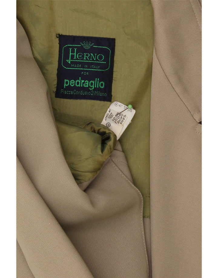 HERNO Womens Longline 2 Button Blazer Jacket IT 44 Medium Beige Wool Vintage Herno and Second-Hand Herno from Messina Hembry 
