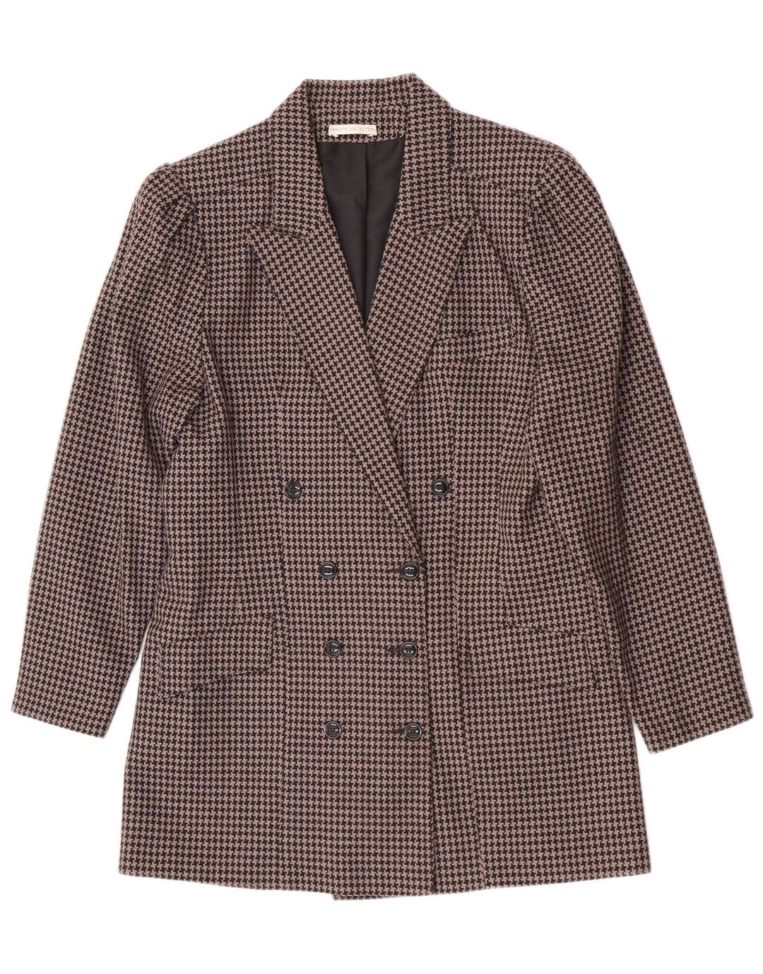 Vintage kvinders 2-delt nederdelsæt UK 14 Medium W28 Brown Houndstooth