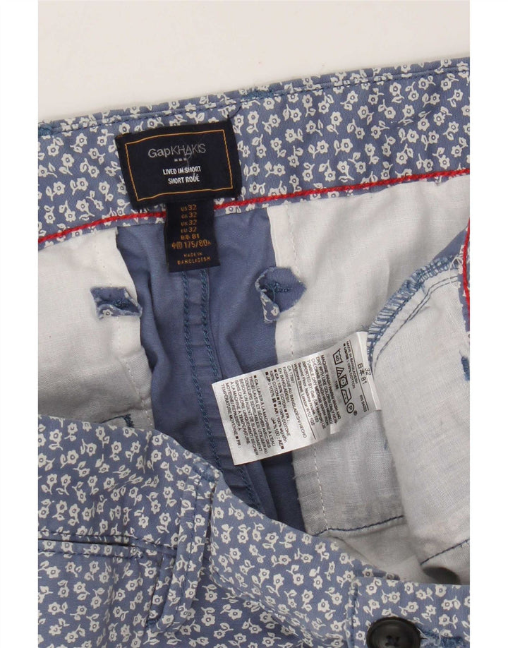 Gap Herre Khakis Chino Shorts W32 Medium Blue Floral Bomuld