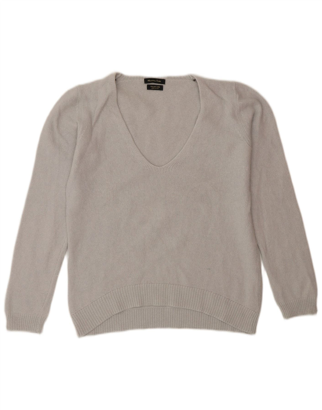 Massimo Dutti Dame V-hals sweater UK 12 Medium Grå