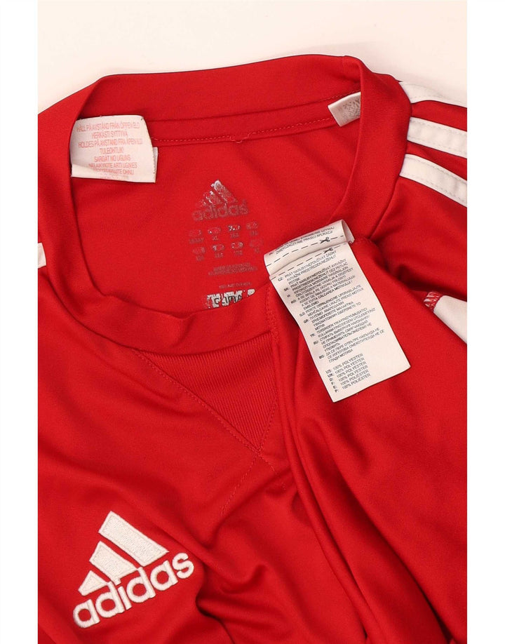 Adidas Boys Climalite T-Shirt Top 15-16 År Rød Polyester