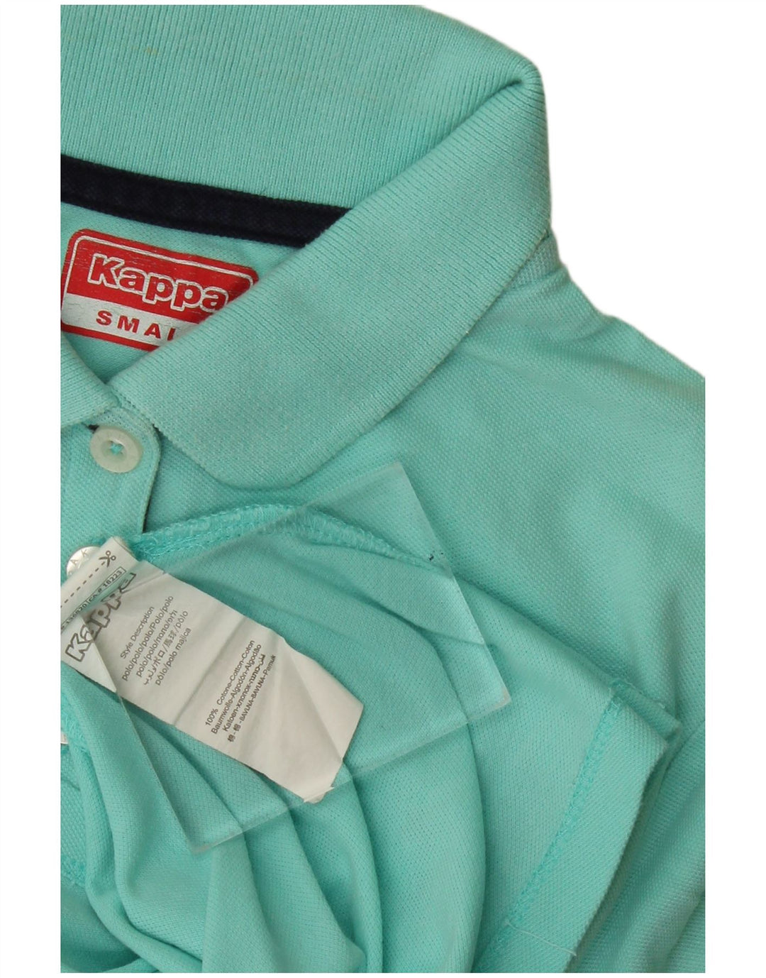 Kappa Dame Polo Shirt UK 10 Lille turkis bomuld