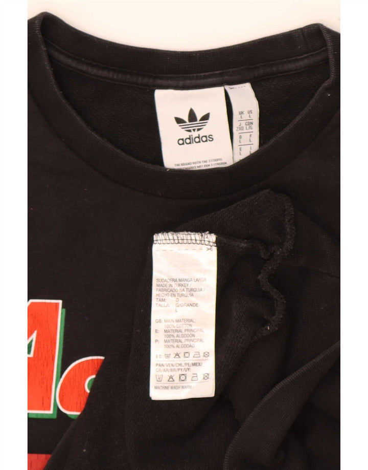 Adidas grafisk sweatshirt til mænd, stor sort bomuld
