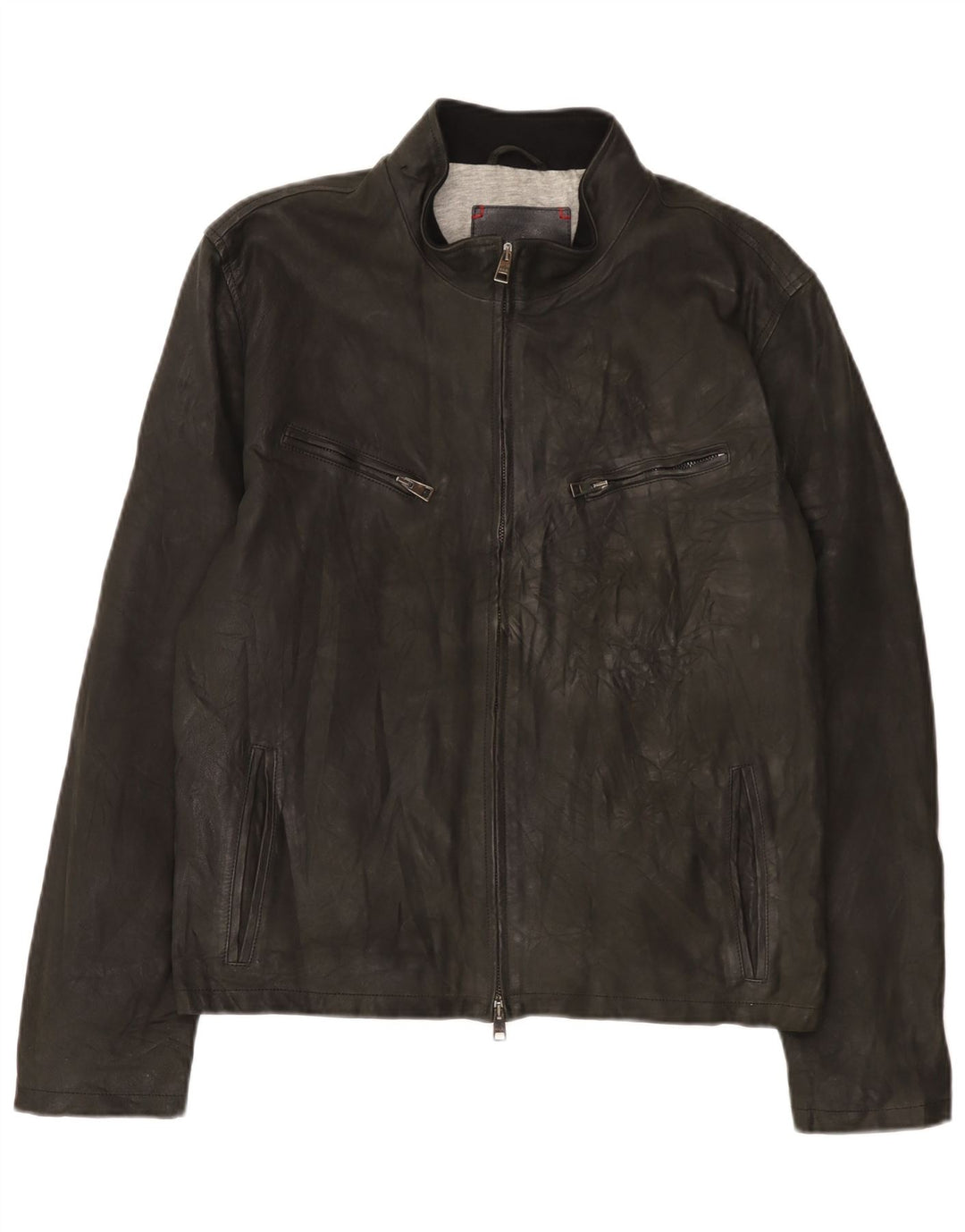 Vintage Herre Læderjakke UK 38 Medium Sort Læder