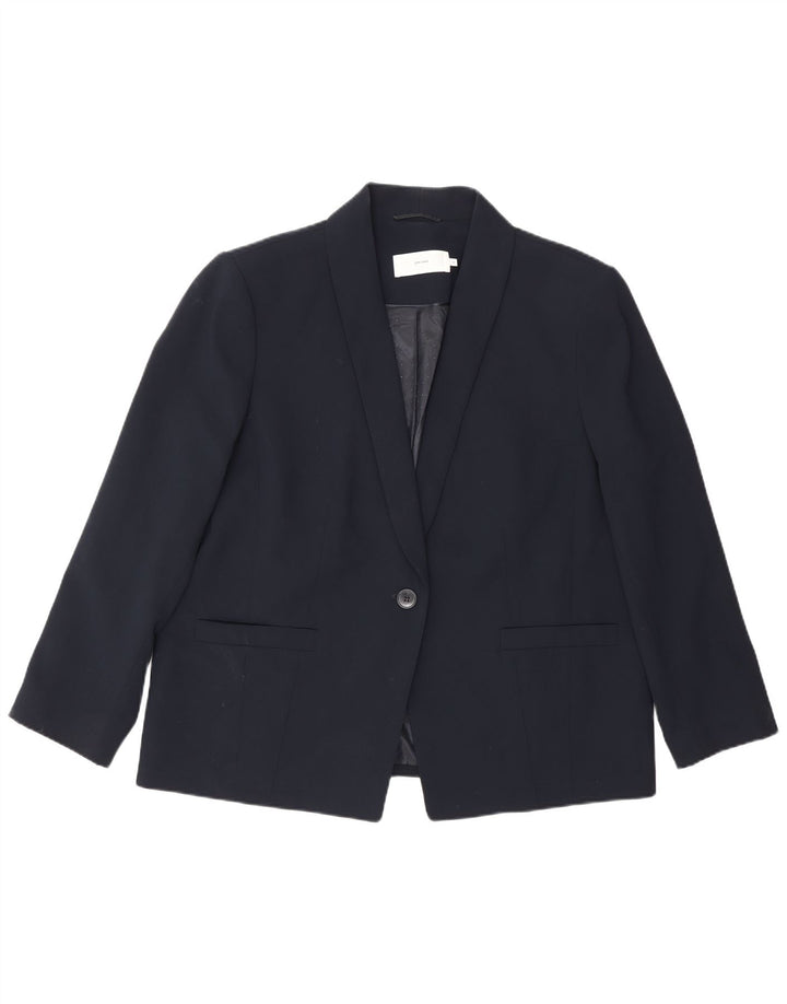 John Lewis Dame 1 Knap Blazer Jacket UK 18 XL Navy Blue Polyester