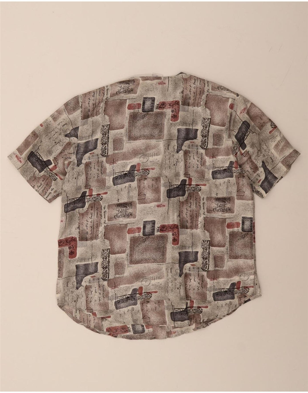 NEW FAST Womens Short Sleeve Shirt Blouse EU 40 Medium Beige Patchwork Vintage New Fast and Second-Hand New Fast from Messina Hembry 