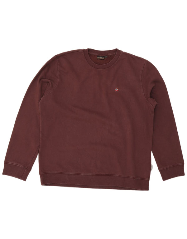 Napapijri Herre Geographic Sweatshirt Jumper 2XL rødbrun bomuld