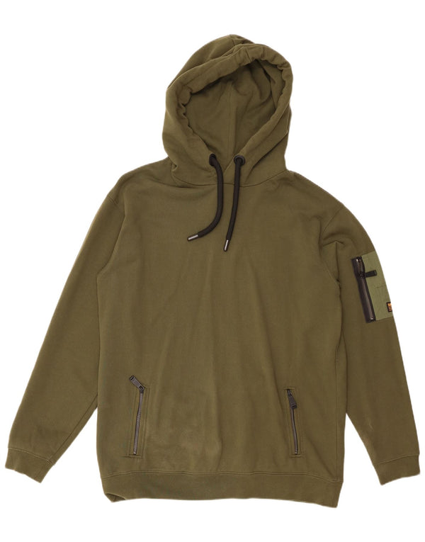 Superdry Loose Fit hættetrøje til mænd, lille grøn bomuld