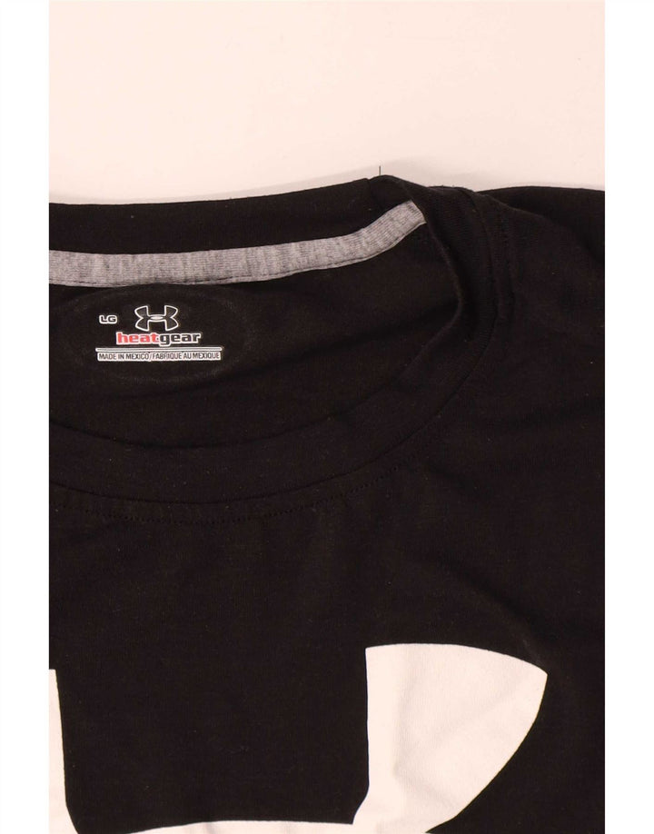 Under Armour Herre Heat Gear Grafisk T-Shirt Top Stor Sort Polyester