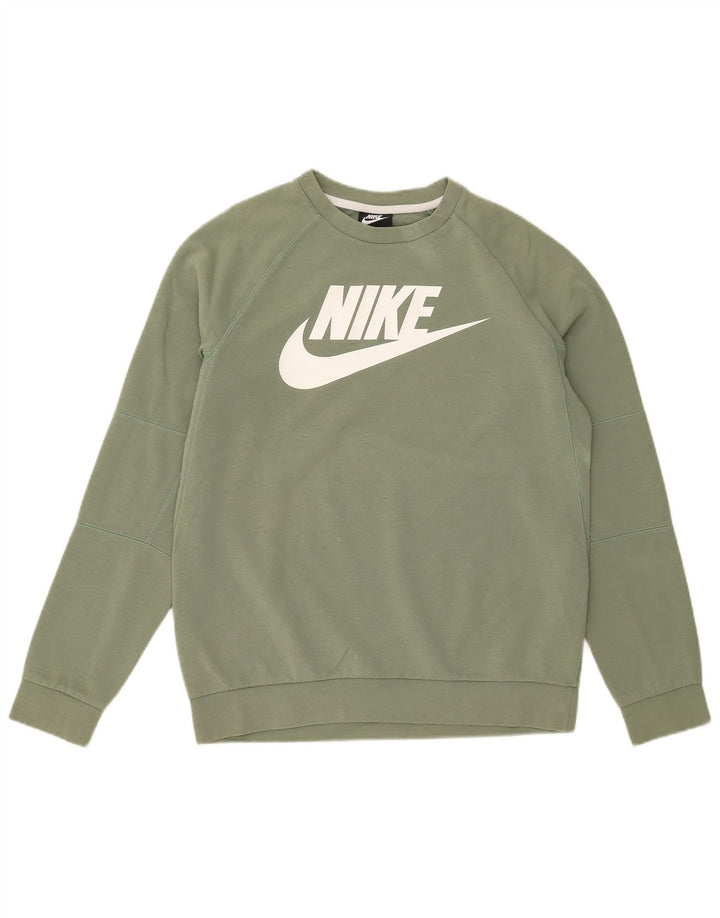 Nike Herre grafisk sweatshirt Jumper Medium Grøn Bomuld