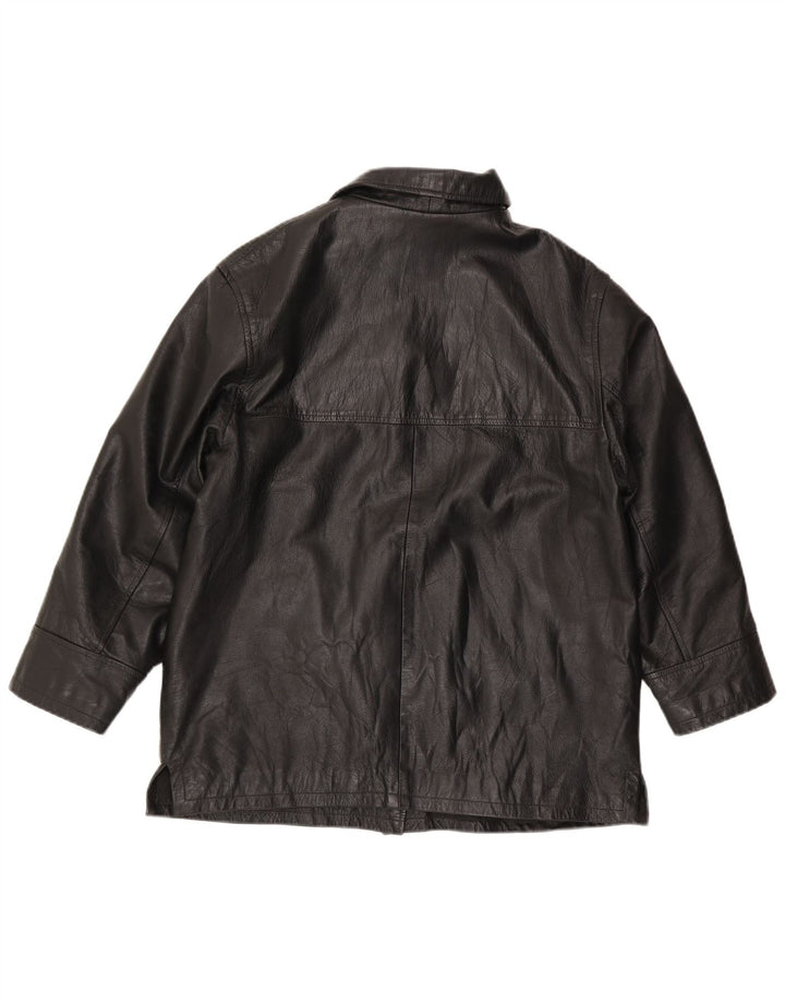 Conbipel Dame Oversized Læderjakke IT 44 Medium Sort Læder