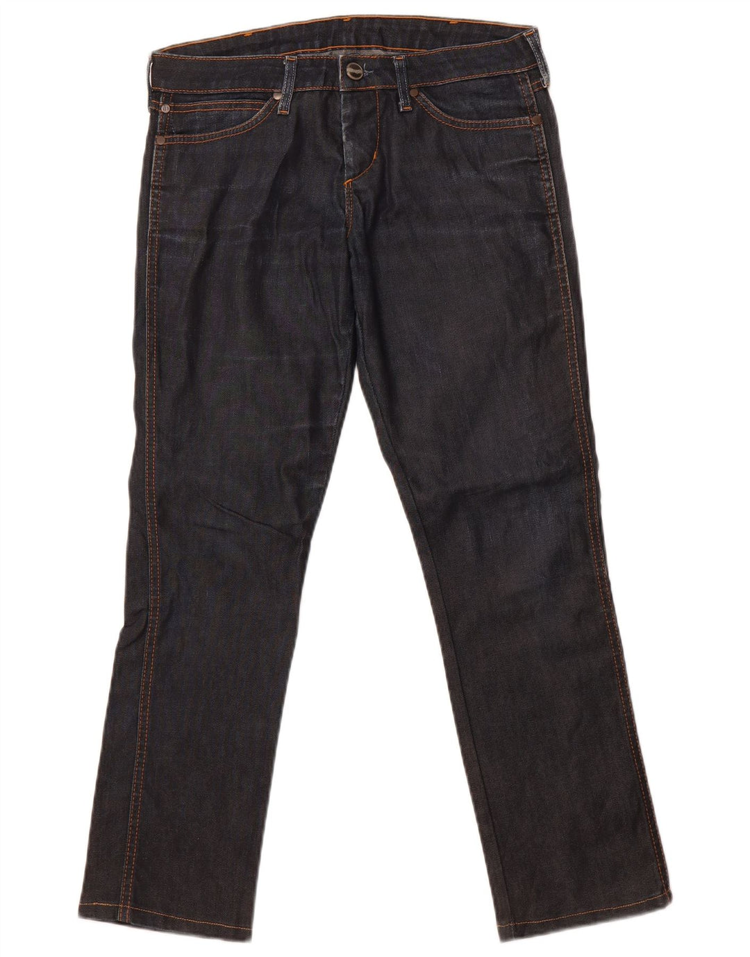 Wrangler Dame Lia Straight Jeans W29 L28 Marineblå Bomuld
