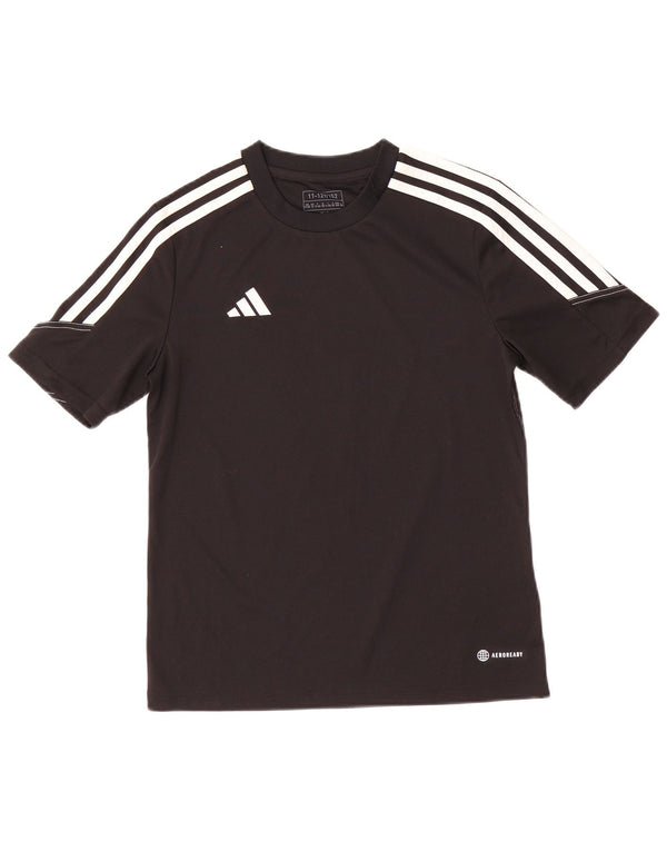 ADIDAS Boys Aeroready T-Shirt Top 11-12 År Sort Polyester